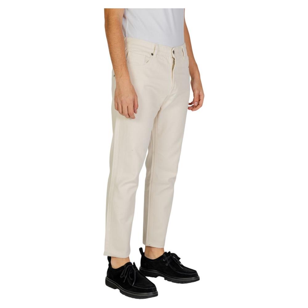 Gianni Lupo Cream Cotton Jeans & Pant Gianni Lupo Light Gray