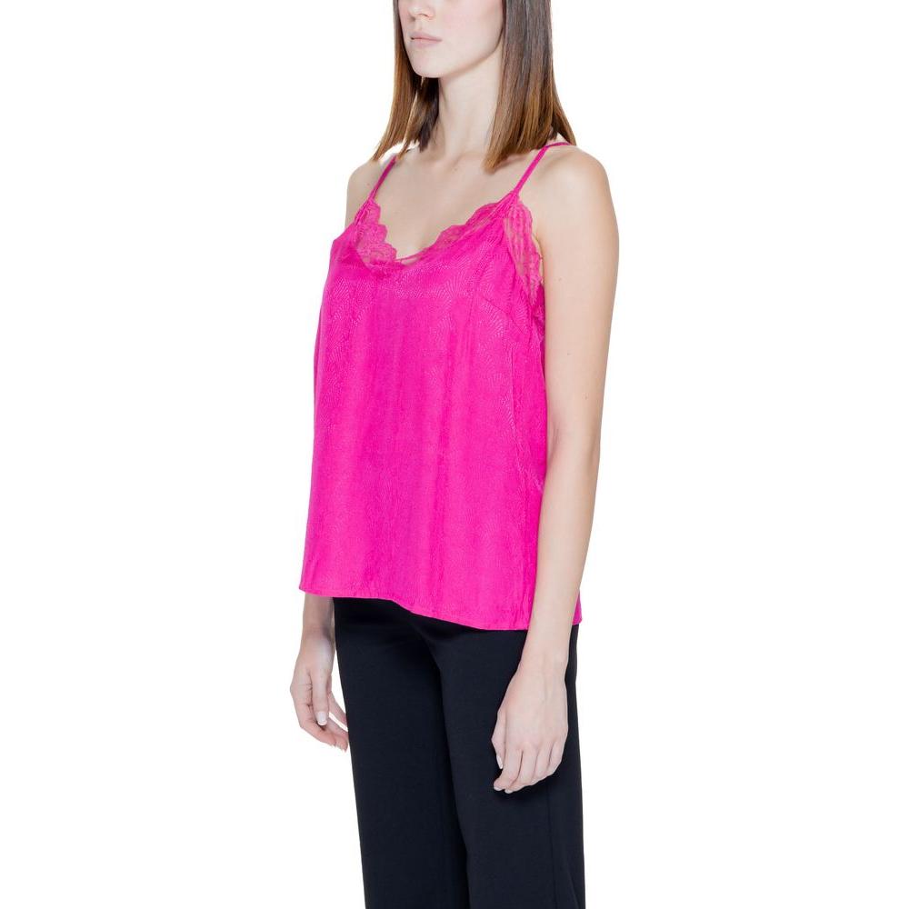Vila Clothes Pink Viscose Tops & T-Shirt Vila Clothes Black