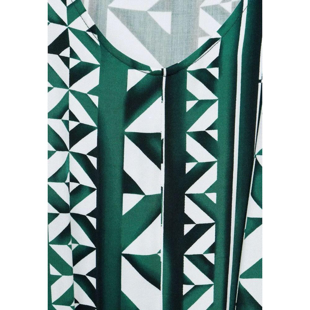 Geometric pattern on Street One green viscose dress, women's spring/summer collection
