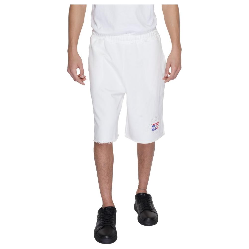 Men's Bermuda White Cotton Shorts, Spring/Summer Collection, 100% Cotton - Stylish and Comfortable Casual Wear