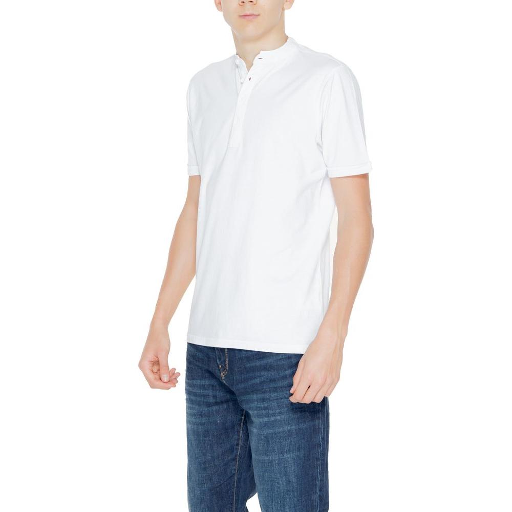Hamaki-Ho white cotton t-shirt for men, spring/summer collection, featuring a classic fit and short sleeves.