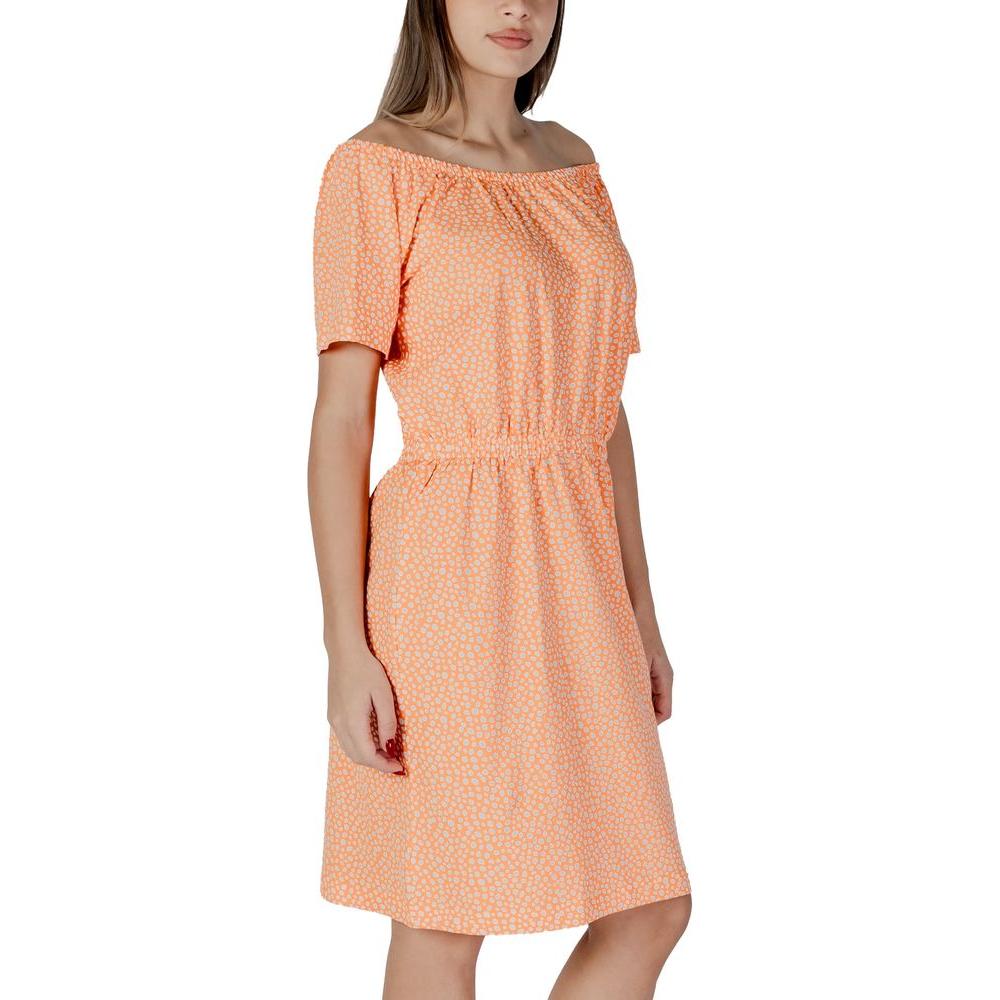 B.Young orange cotton dress for women, spring/summer collection, 95% cotton, 5% elastane, casual and stylish design