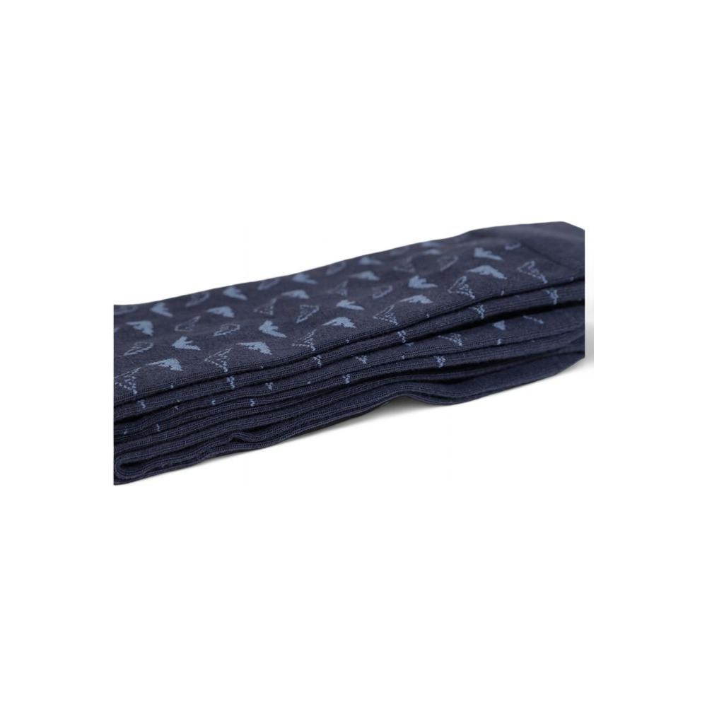 Emporio Armani Men's Blue Cotton Socks 2-Pack, Soft Breathable Fabric, Elegant Design