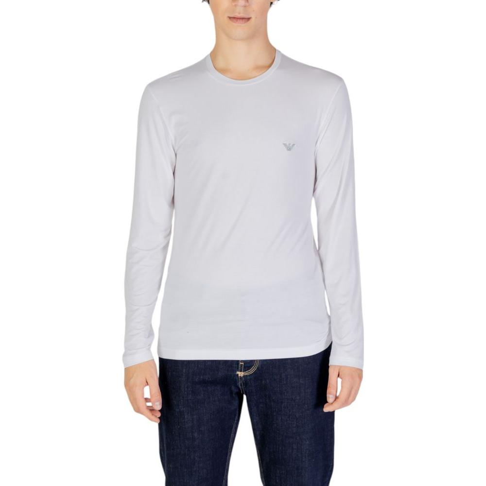 Emporio Armani Underwear white modal long-sleeve men's shirt, model 111984 4F511, perfect fit and comfort.