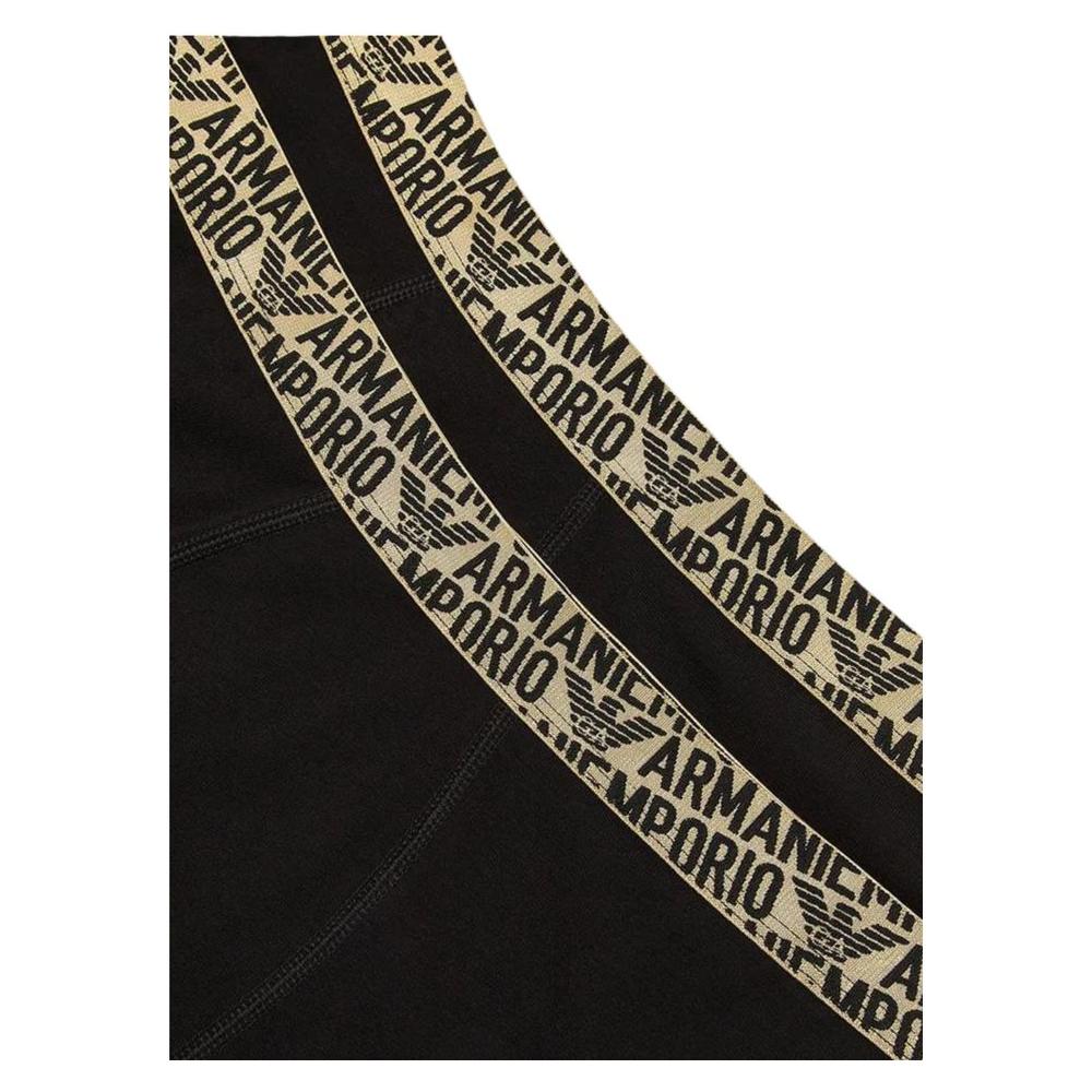 Emporio Armani bicolor cotton trunks with logo waistband, showcasing modern style and comfort fit.