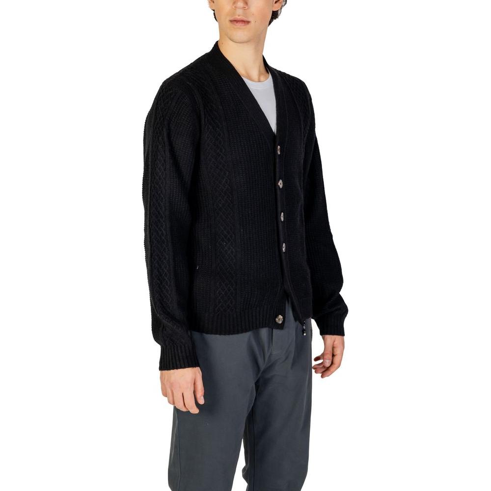 Hamaki-Ho Black Polyester Cardigan Hamaki-Ho Black