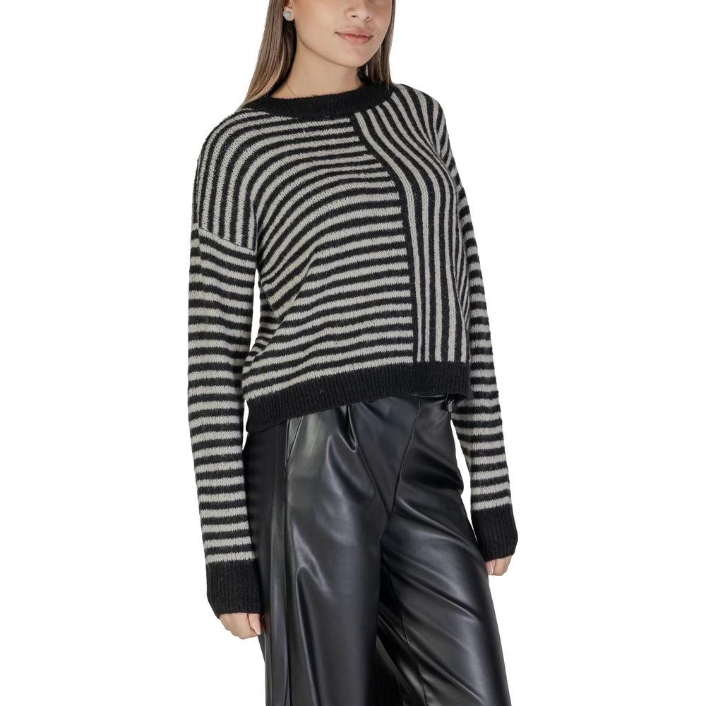 Vero Moda Black And White Recycled Polyester Sweater Vero Moda Dark Slate Gray