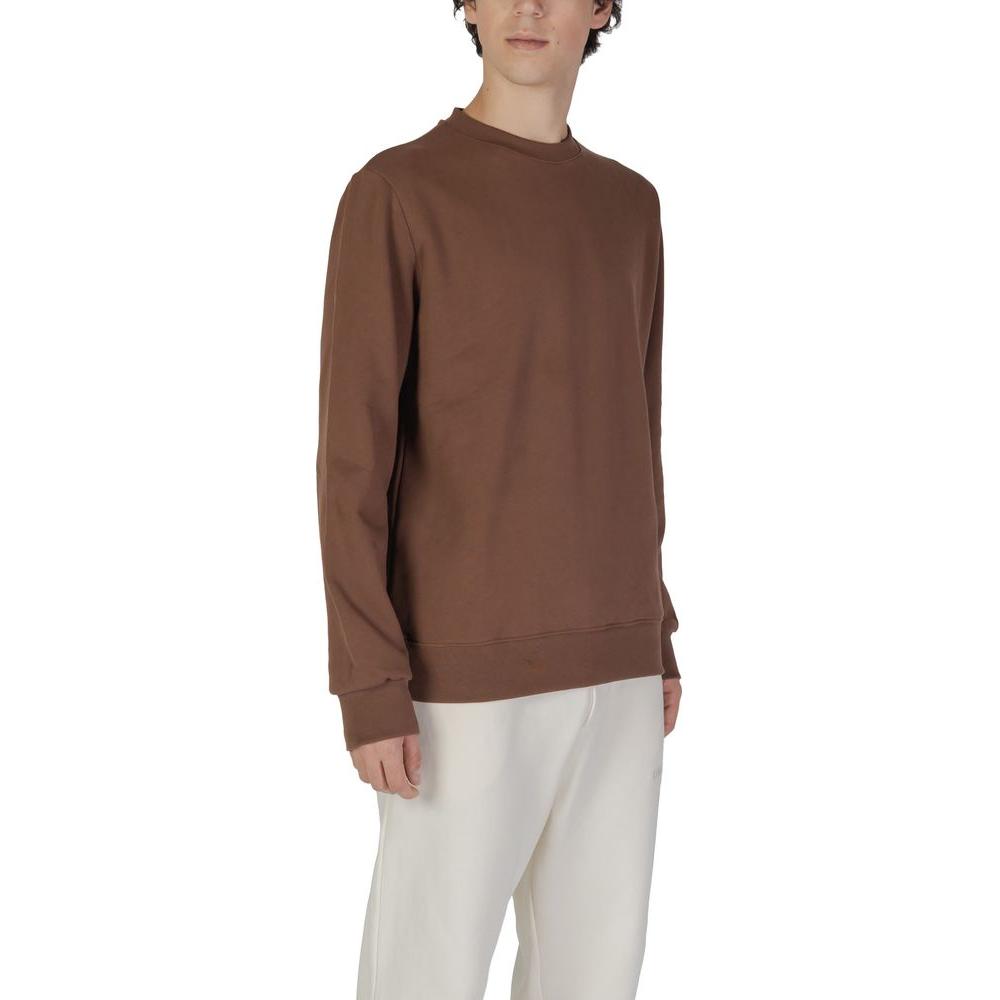 Underclub brown cotton sweater for men, perfect for fall/winter collection, featuring 100% cotton composition.
