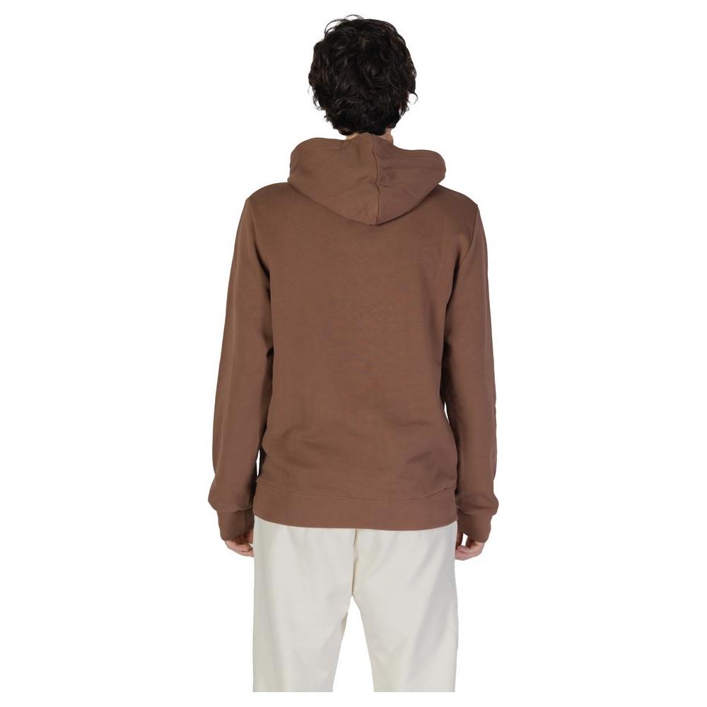 Underclub brown cotton sweater, men's fall/winter collection, 100% cotton, back view, casual style.