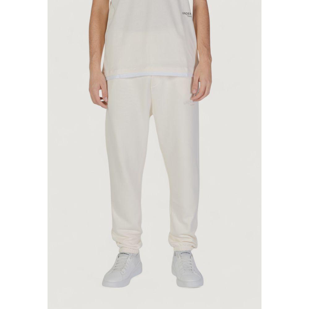 Underclub men's cream cotton pants for fall/winter collection, full-length view highlighting design and texture.