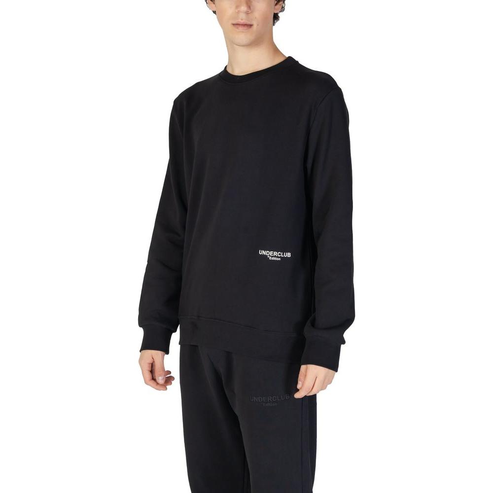 Underclub black cotton sweater, men's fall/winter collection, made from 100% cotton, shown on a model.