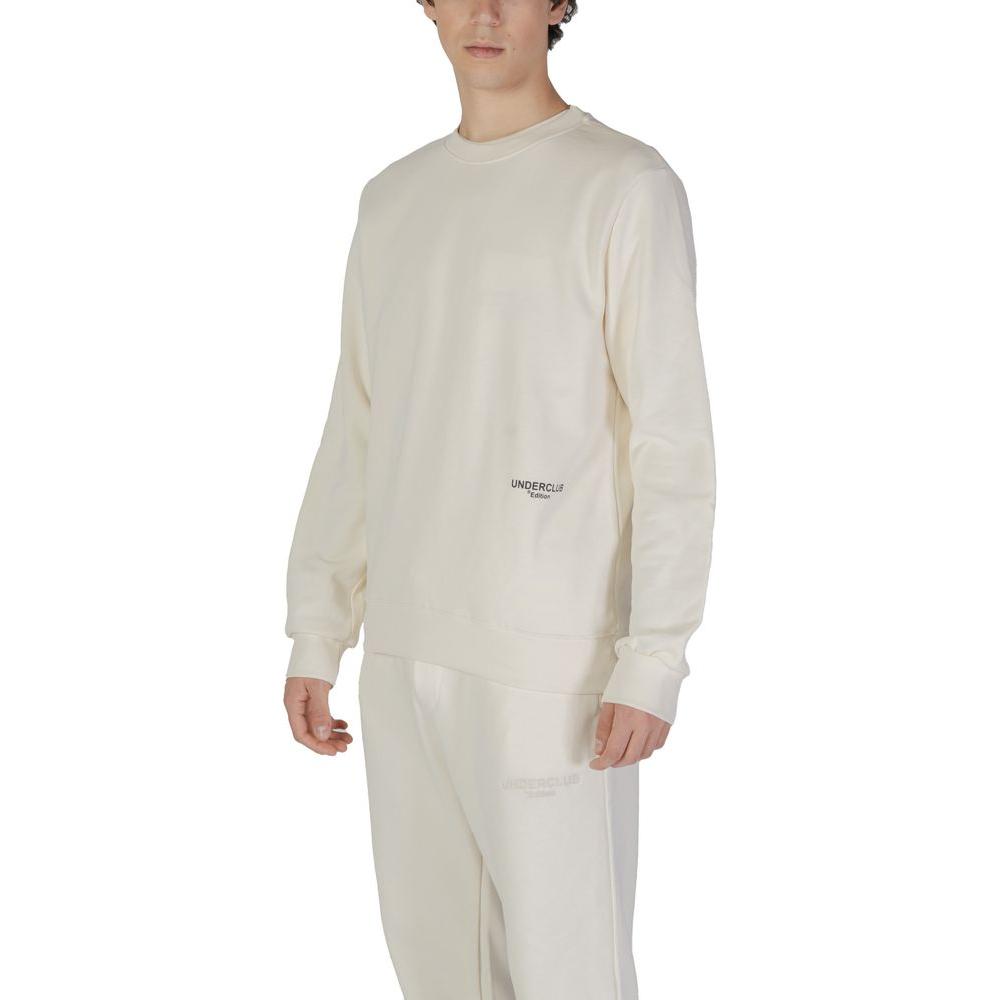 Underclub cream cotton sweater for men, fall/winter collection, 100% cotton, featuring logo detail, stylish and comfortable design.