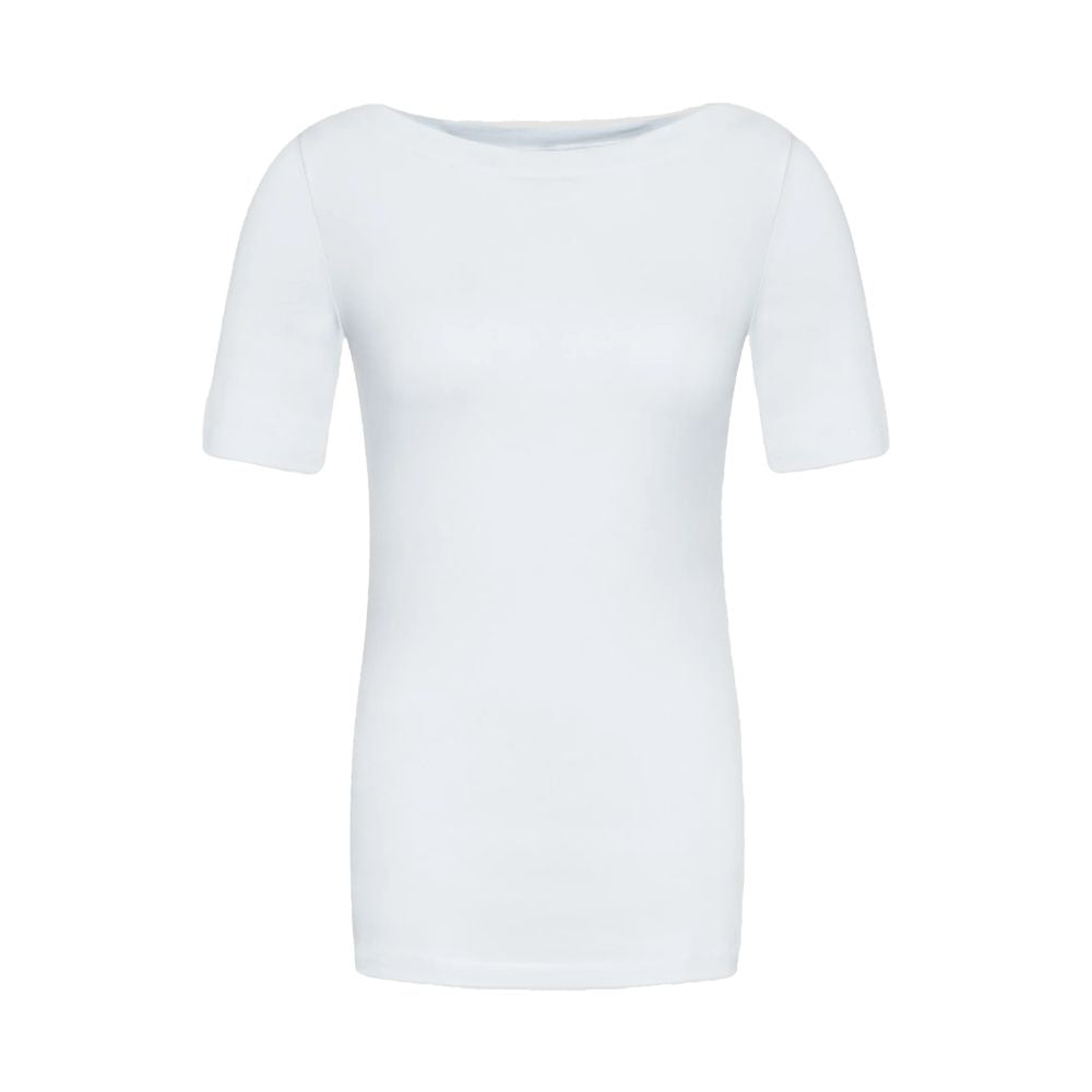 White viscose Vero Moda t-shirt, short sleeves, elegant minimalist design perfect for casual or sophisticated outfits.