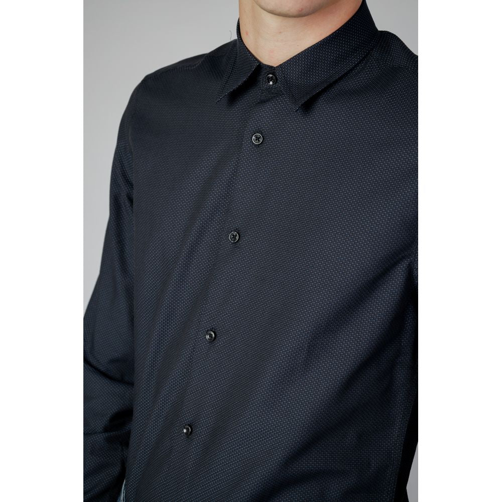 Men's long sleeve blue cotton shirt by Antony Morato, part of the autumn/winter collection, featuring a sleek button-up design.