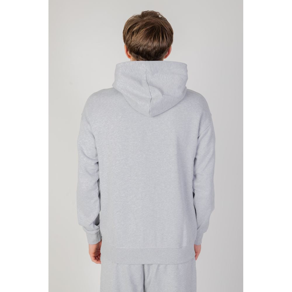 Underclub gray cotton man hooded sweatshirt, back view, autumn/winter collection, made of 100% cotton, casual and stylish design.
