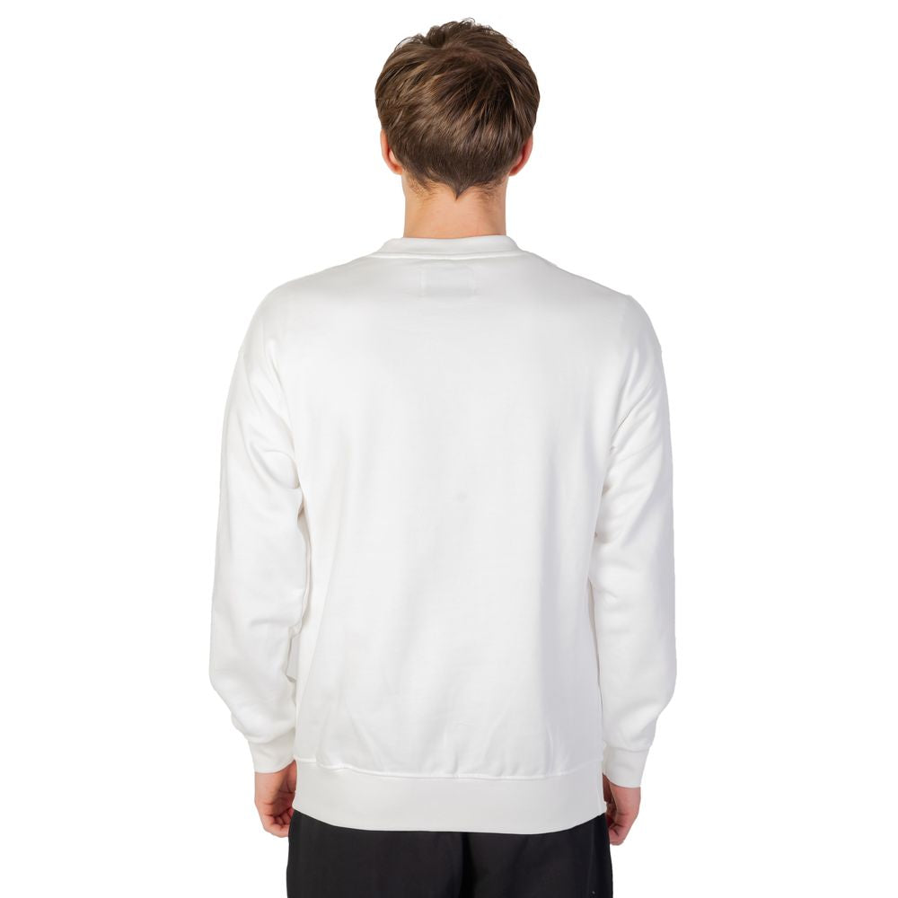 Back view of a men's hoodless white cotton sweater, part of Underclub's Autumn/Winter collection.