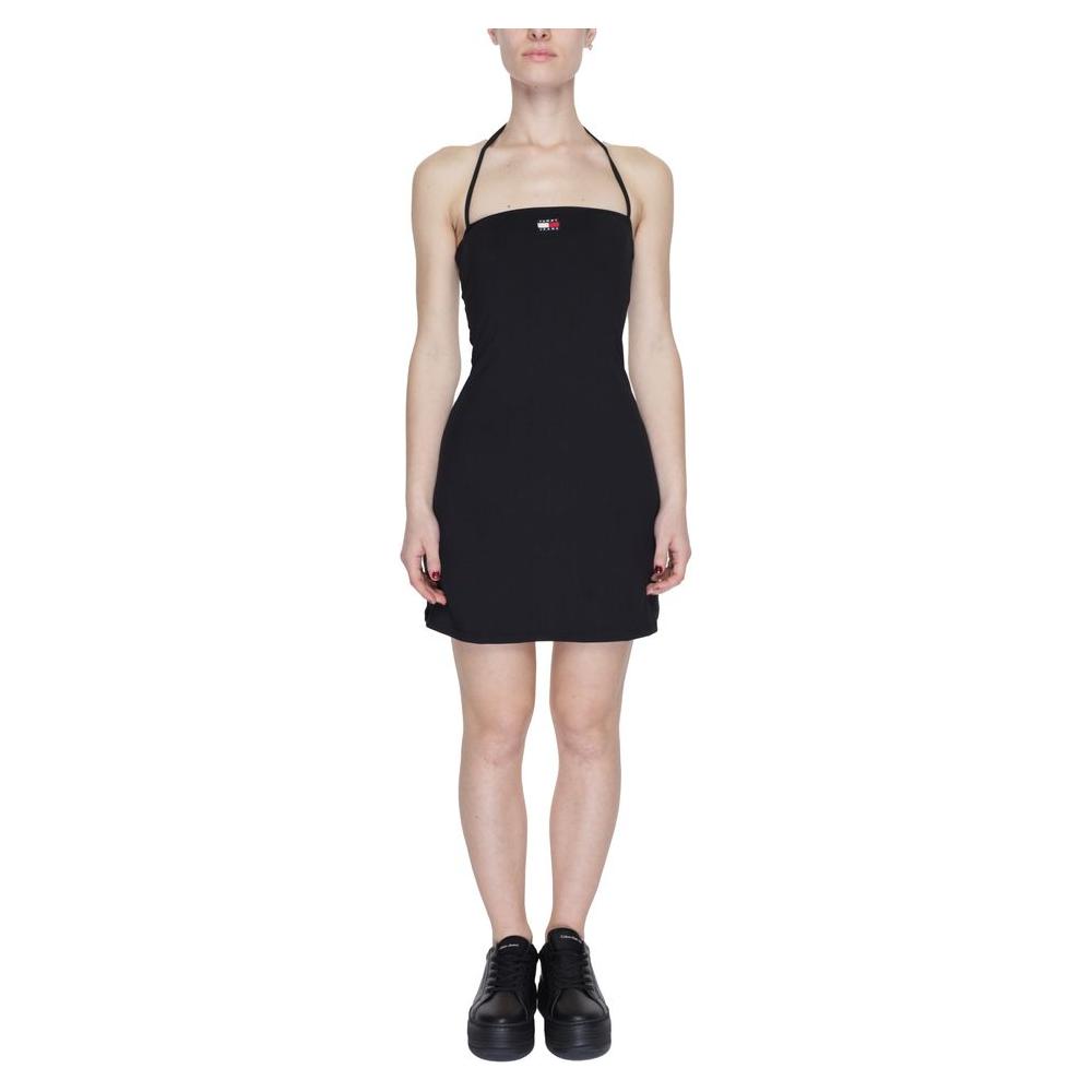 Tommy Hilfiger Women's Black Recycled Polyester Short Dress for Spring/Summer Collection