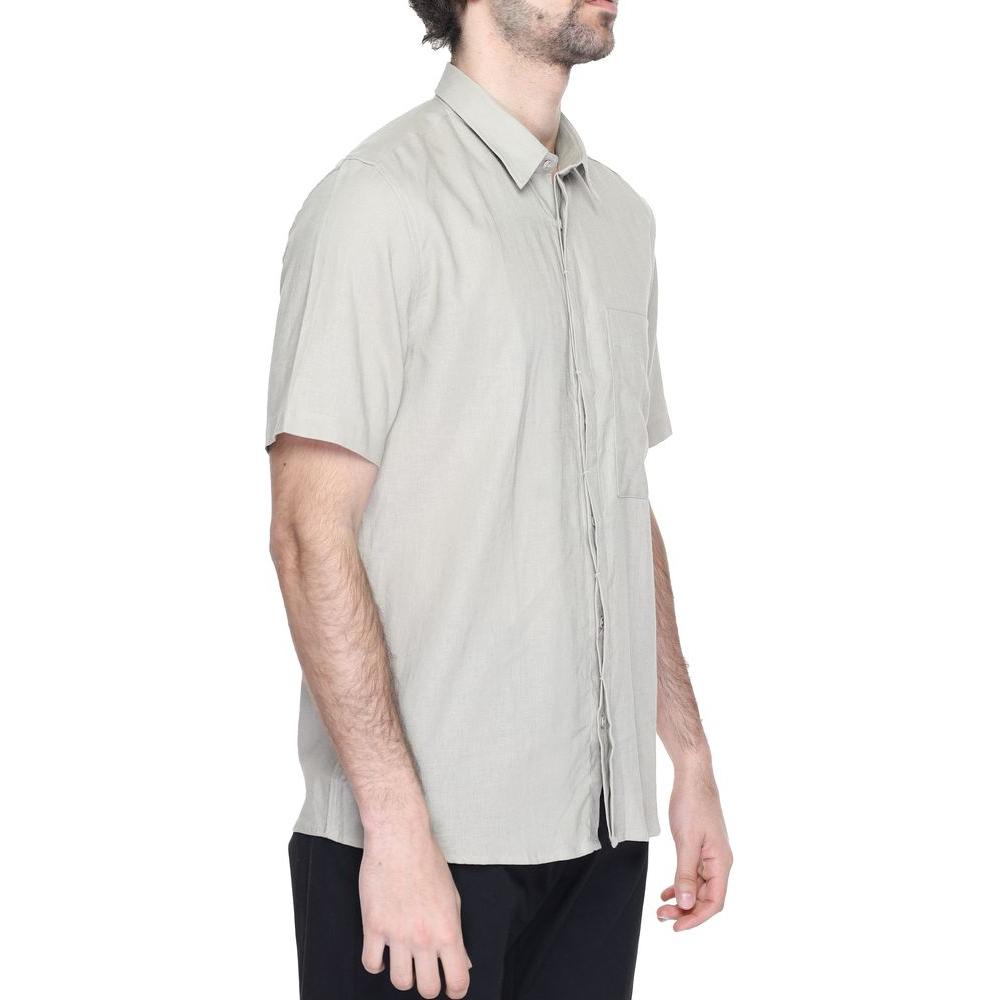 Antony Morato Beige Linen Shirt for Men, Short Sleeve, Spring/Summer Collection, 55% Linen 45% Viscose, Side View