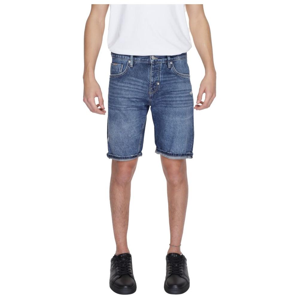 Men's blue cotton Bermuda shorts by Antony Morato, perfect for spring/summer. 100% cotton for comfort and style.