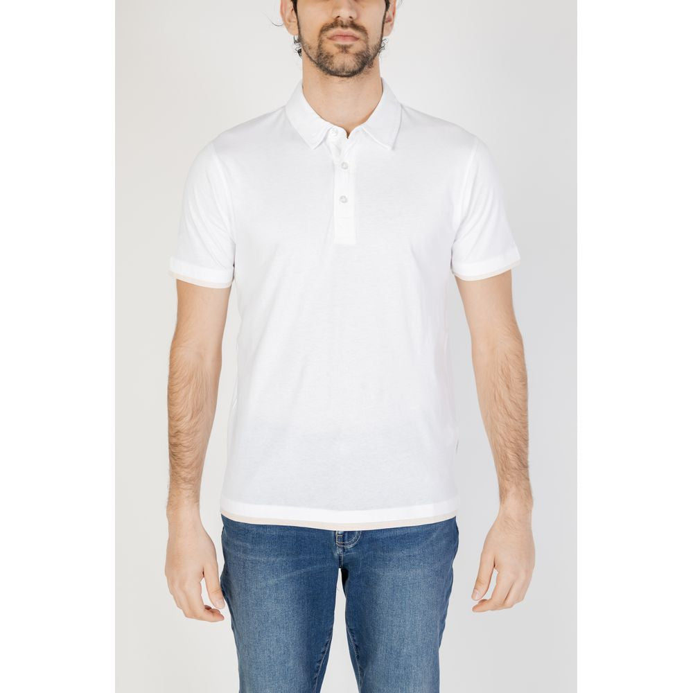 Hamaki-Ho white cotton polo shirt, men's short sleeve, spring/summer collection