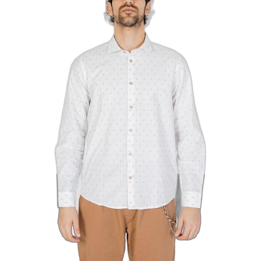 Hamaki-Ho men's white cotton long sleeve shirt, spring/summer collection.
