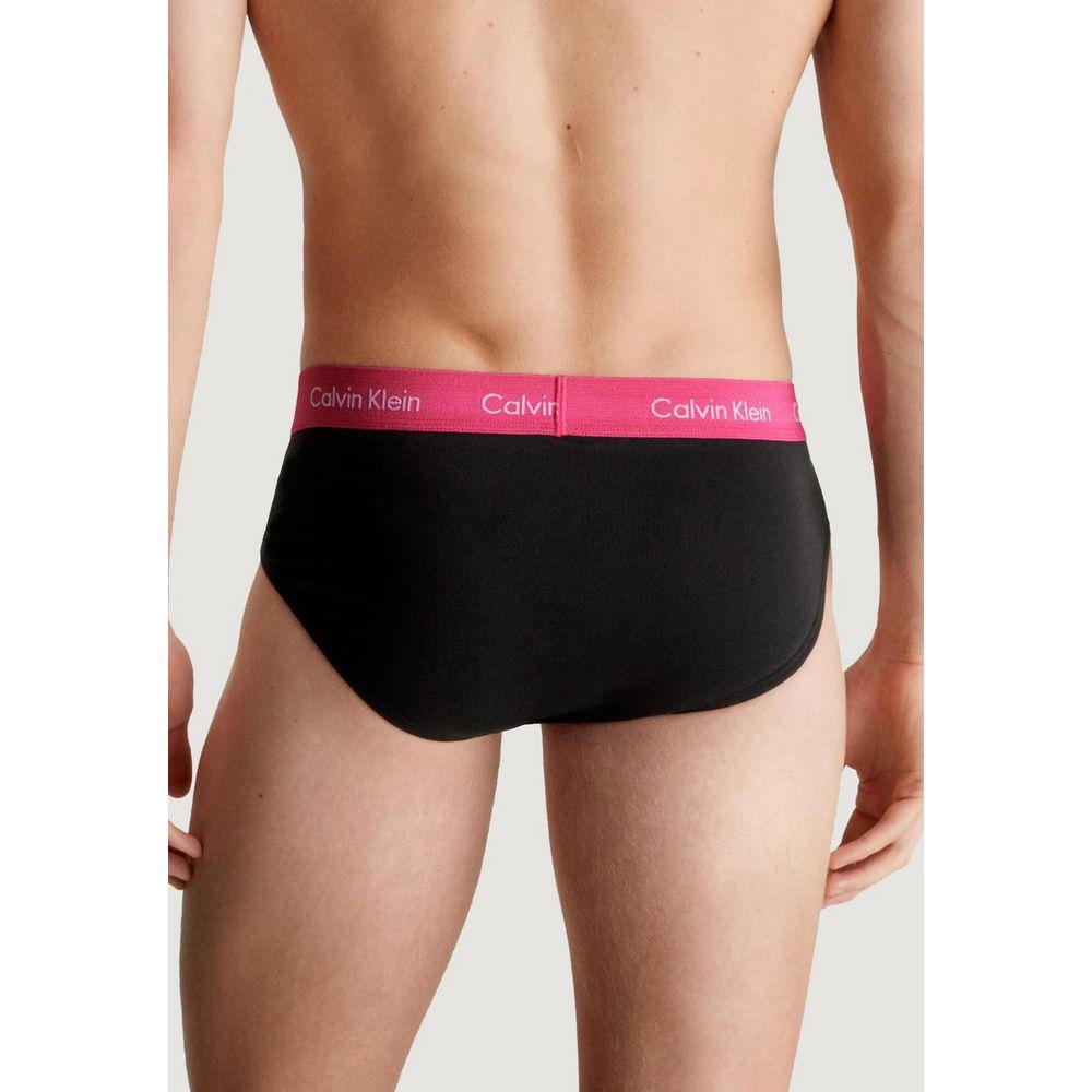 Back view of Calvin Klein black underwear with pink waistband for men, showcasing comfortable fit and design.