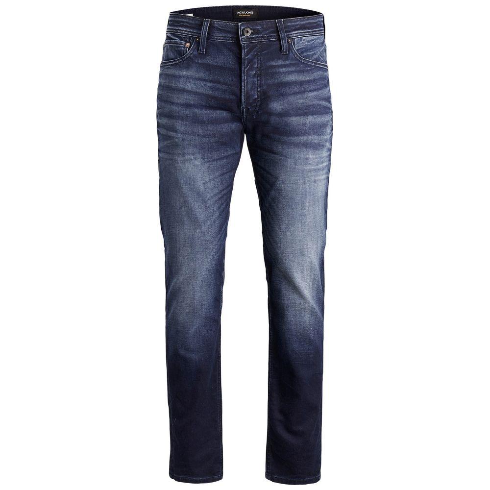 Jack Jones blue cotton jeans, regular/loose fit, men's IMIKE ORIGINAL JOS 597, 96% cotton, ideal for casual or formal occasions.