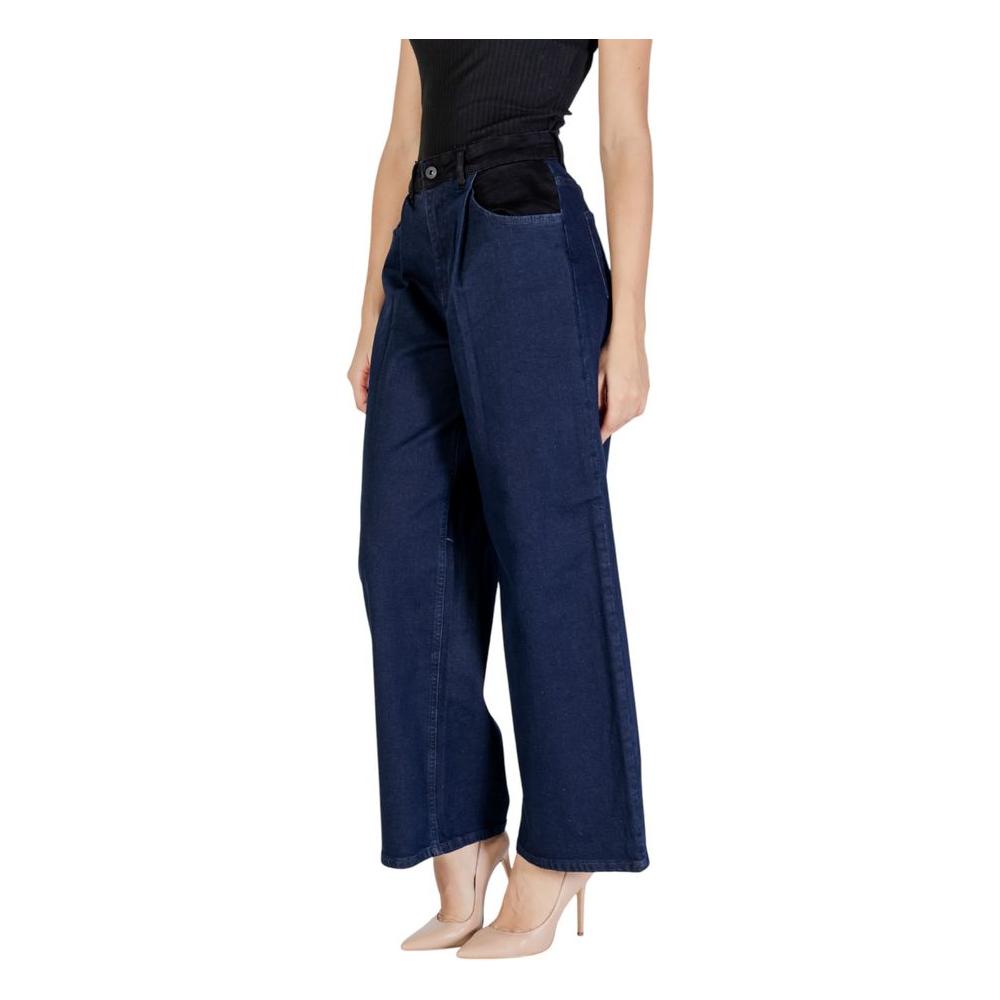 ICHI Women's Blue Cotton Jeans, Fall/Winter Collection, 98% Cotton 2% Elastane, Stylish Pants for Women