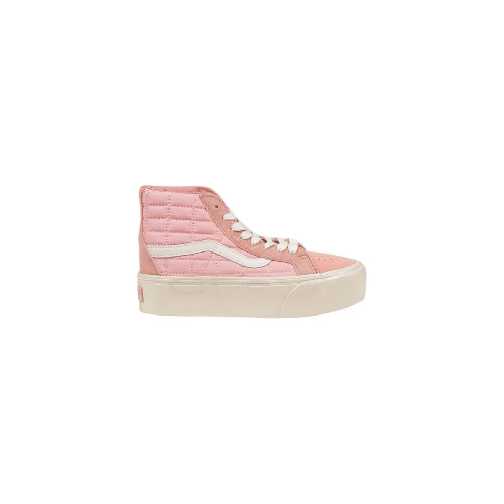 Vans multicolor suede leather sneaker with high-top design and flat rubber sole.