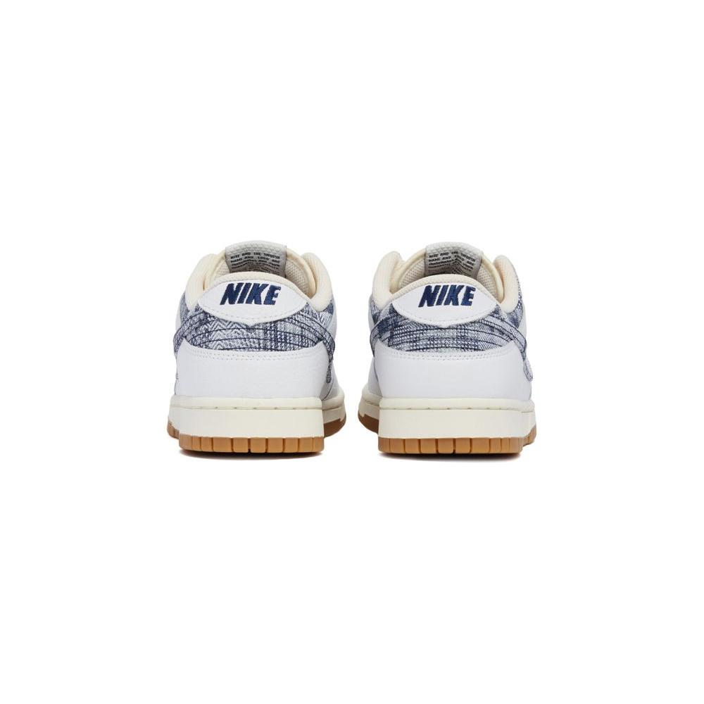 Back view of women's Nike blue leather sneakers with autumn/winter design, composed of 60% leather and 40% synthetic material.