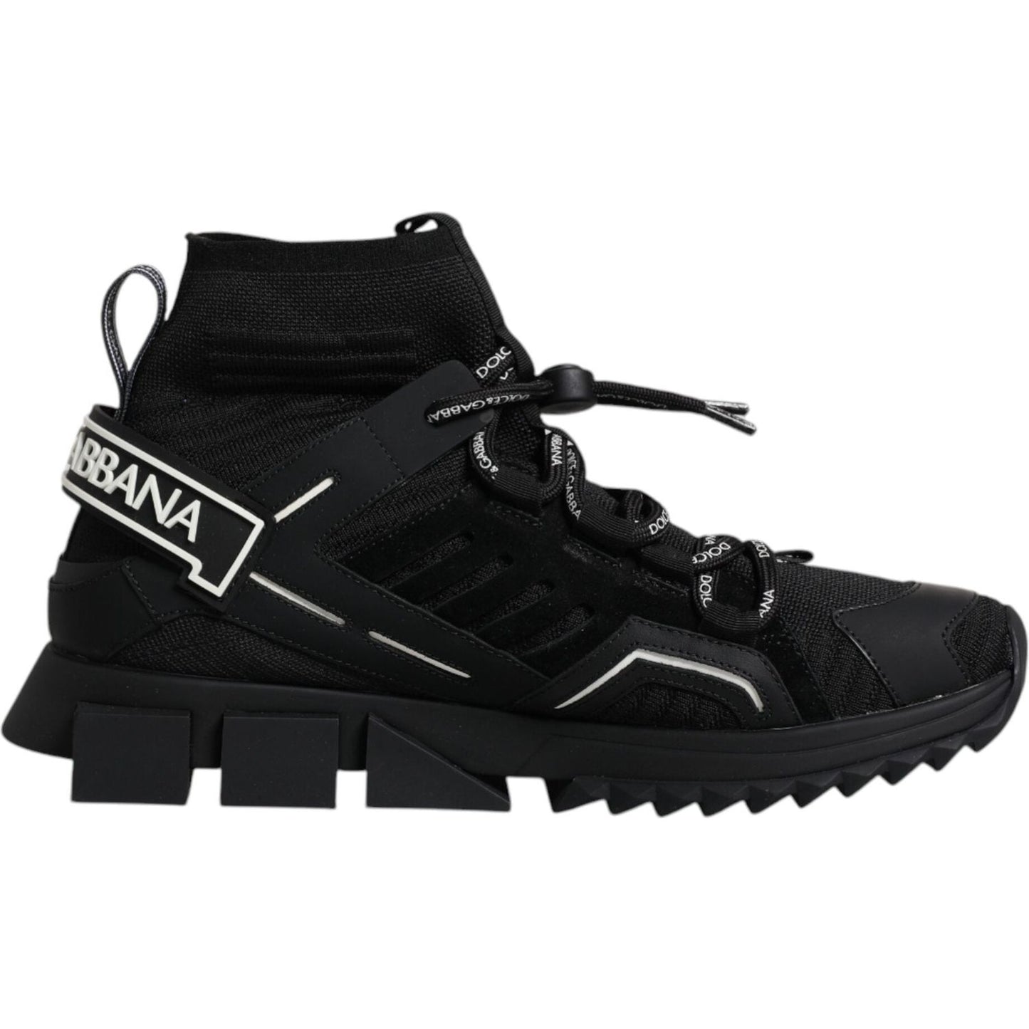 Dolce & Gabbana Black Sorrento Men's Sneakers with Logo, Lace-Up Closure, Rubber Sole, High Craftsmanship, Made in Italy