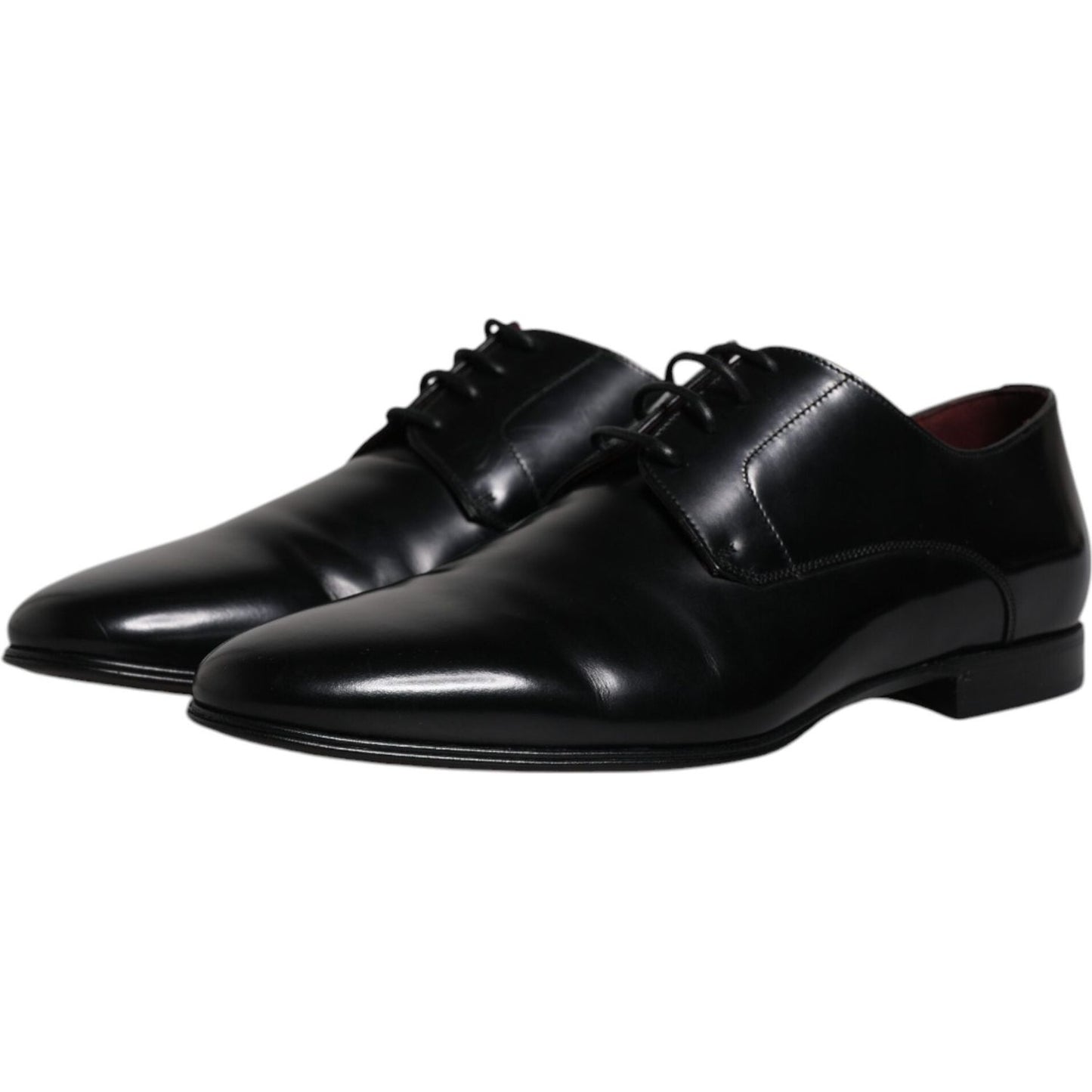 Dolce & Gabbana Black Leather Lace Up Men Derby Formal Shoes Dolce & Gabbana Black