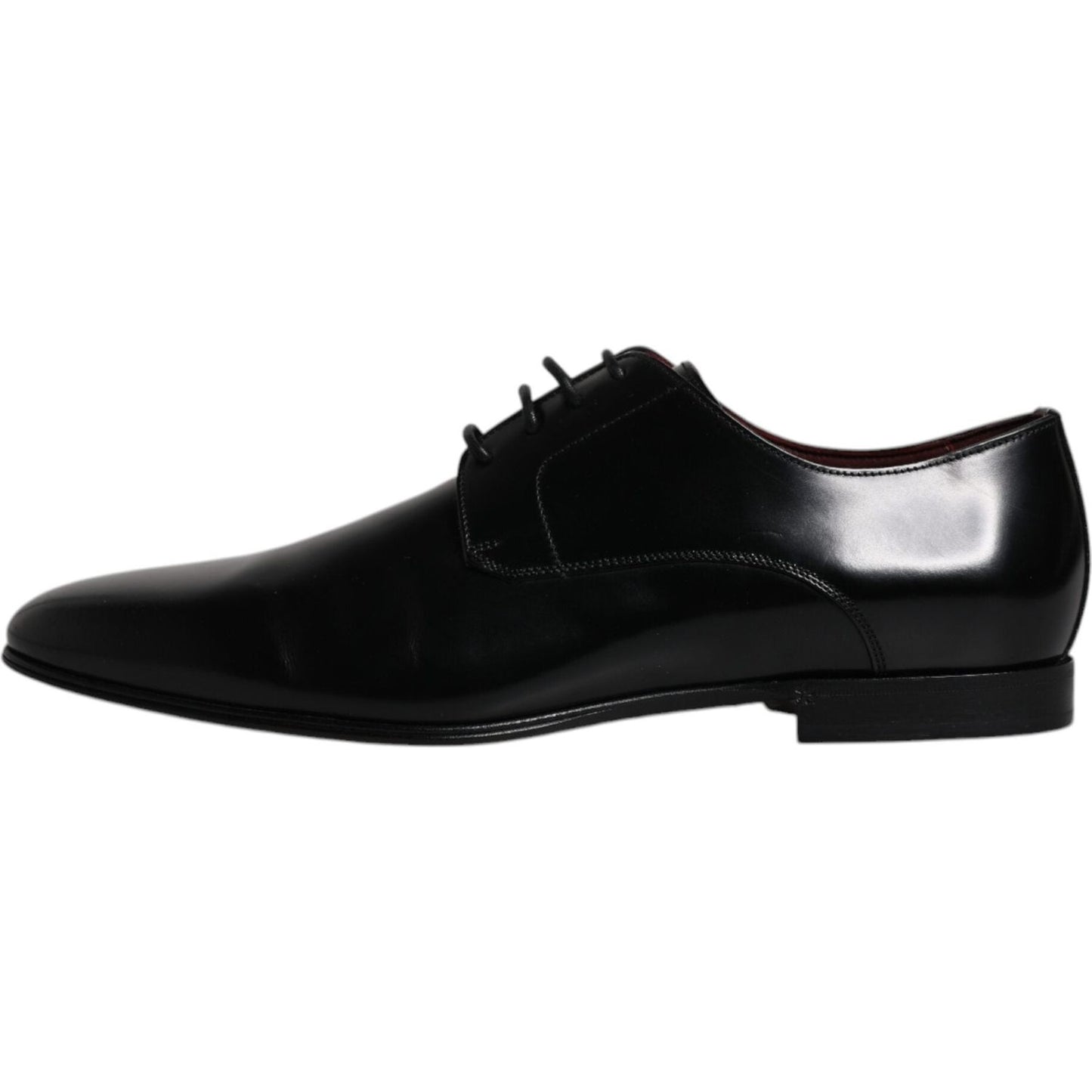 Dolce & Gabbana Black Leather Lace Up Men Derby Formal Shoes Dolce & Gabbana Black