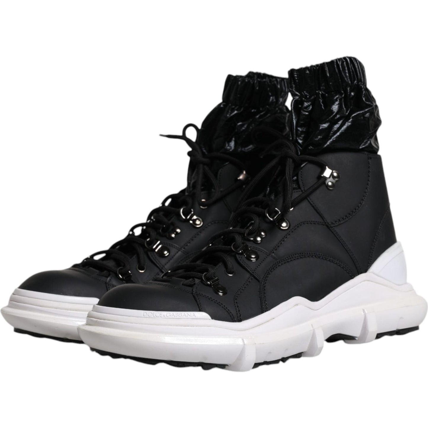 Dolce & Gabbana Black Nylon Galileo High Top Sneakers Shoes Dolce & Gabbana Black