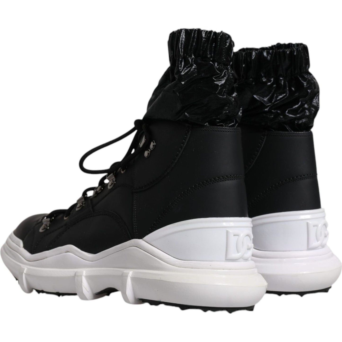 Dolce & Gabbana Black Nylon Galileo High Top Sneakers Shoes Dolce & Gabbana Black