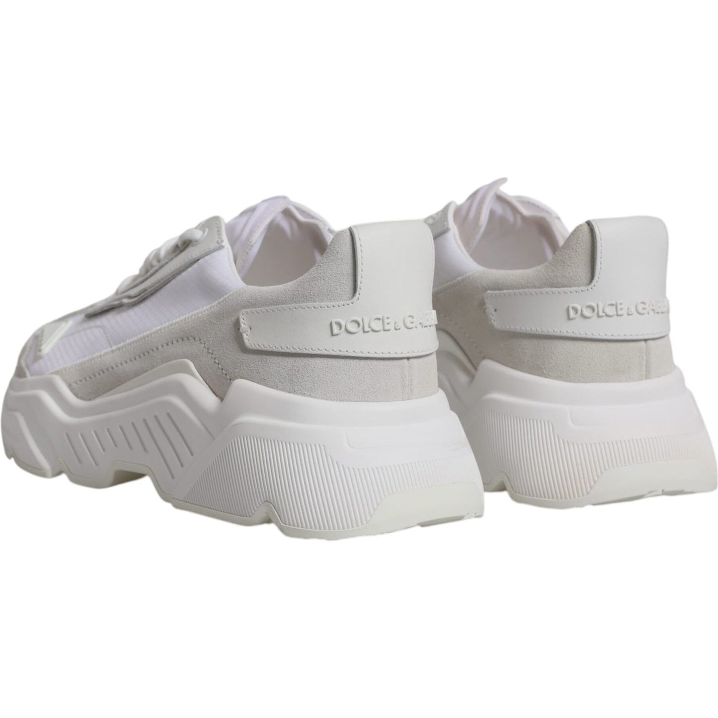 Dolce & Gabbana White Leather Daymaster Low Top Sneakers Shoes Dolce & Gabbana Dark Gray