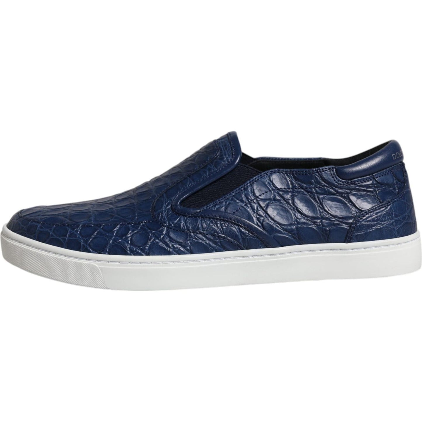 Dolce & Gabbana Blue Croc Exotic Leather Men Sneakers Shoes Dolce & Gabbana Light Gray