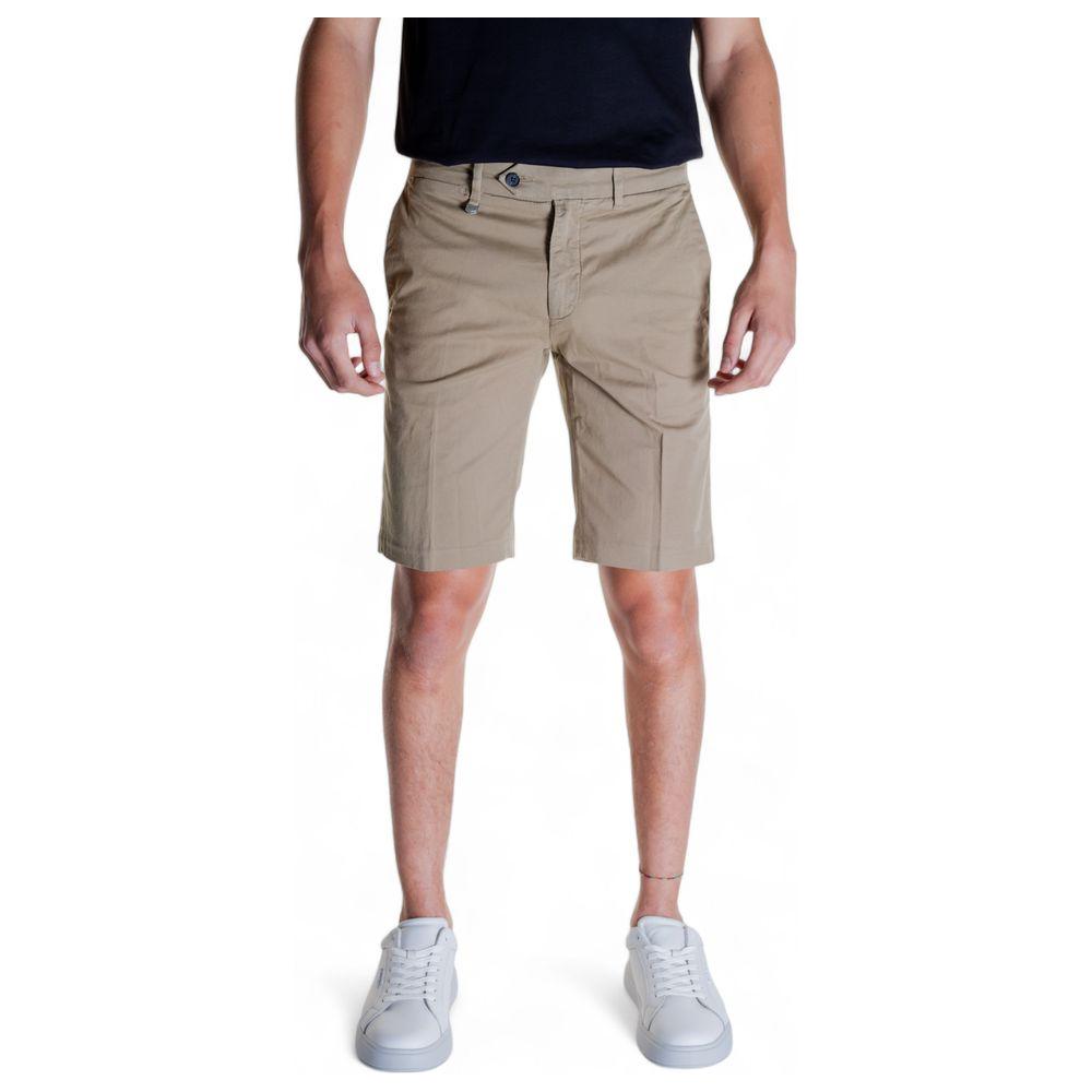 Antony Morato beige cotton shorts for men, featuring Bermuda style, 98% cotton and 2% elastane, perfect for summer wear.