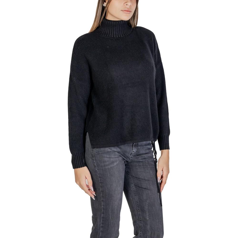 Sandro Ferrone Black Viscose Sweater Sandro Ferrone Dark Slate Gray