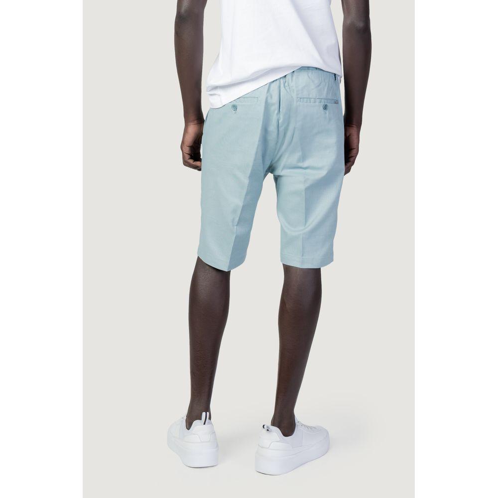 Antony Morato green cotton shorts for men, spring/summer collection, 98% cotton, back view featuring stylish design.