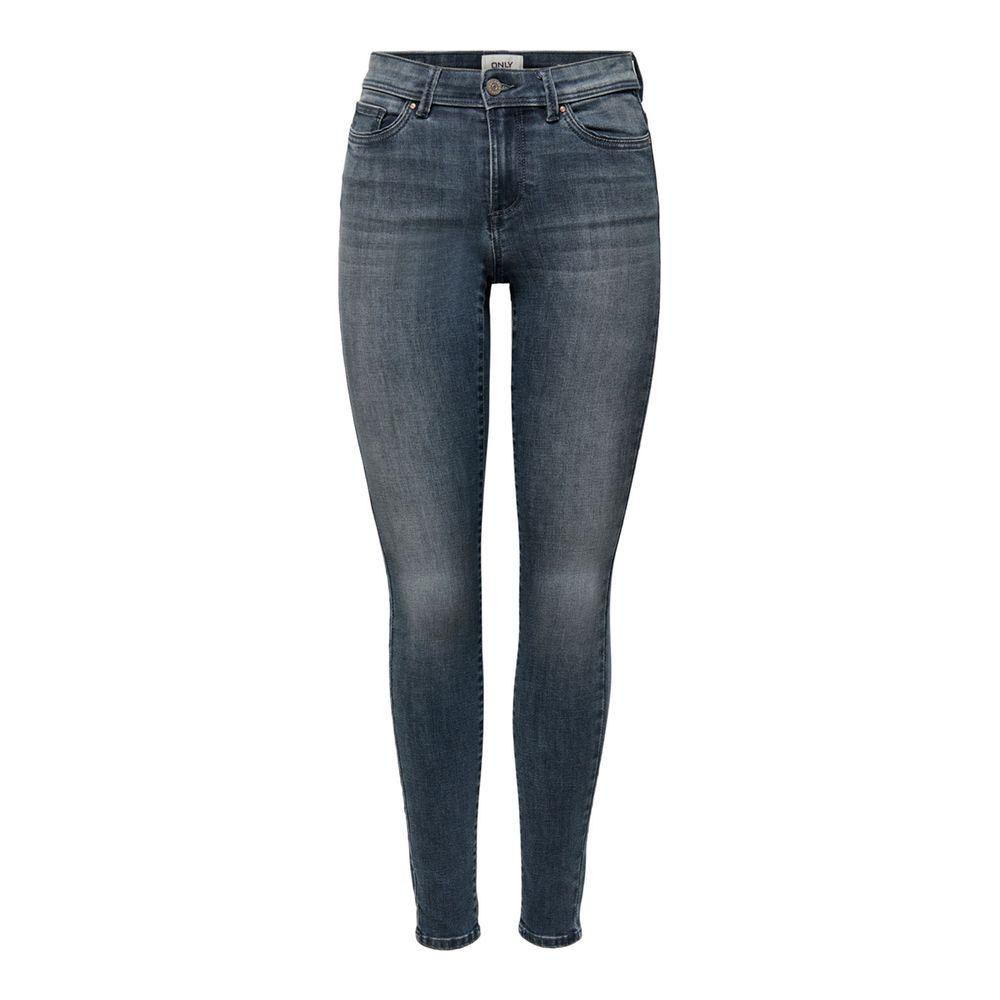 Women's Only blue skinny jeans, mid-rise, stretchy cotton blend for comfort and style, perfect with blouses or jackets