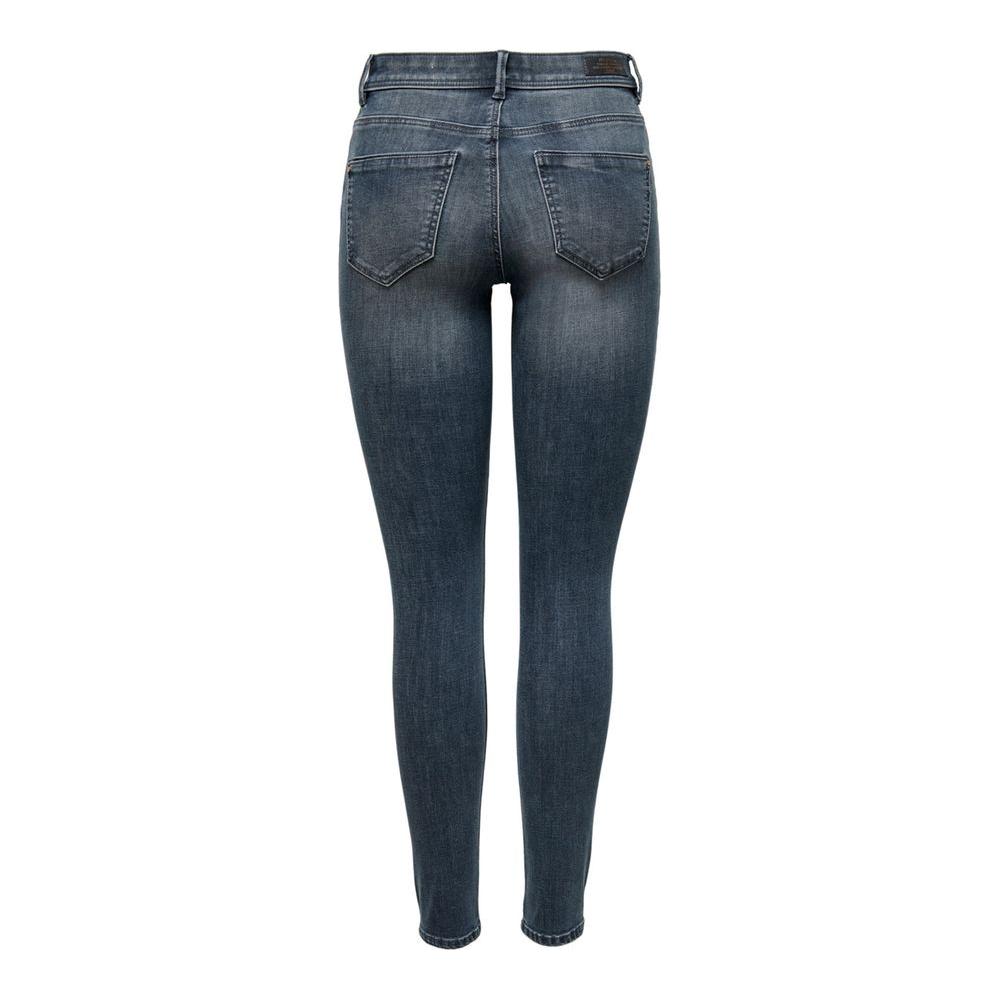 Only blue skinny jeans for women, back view, crafted from cotton blend for comfort and style