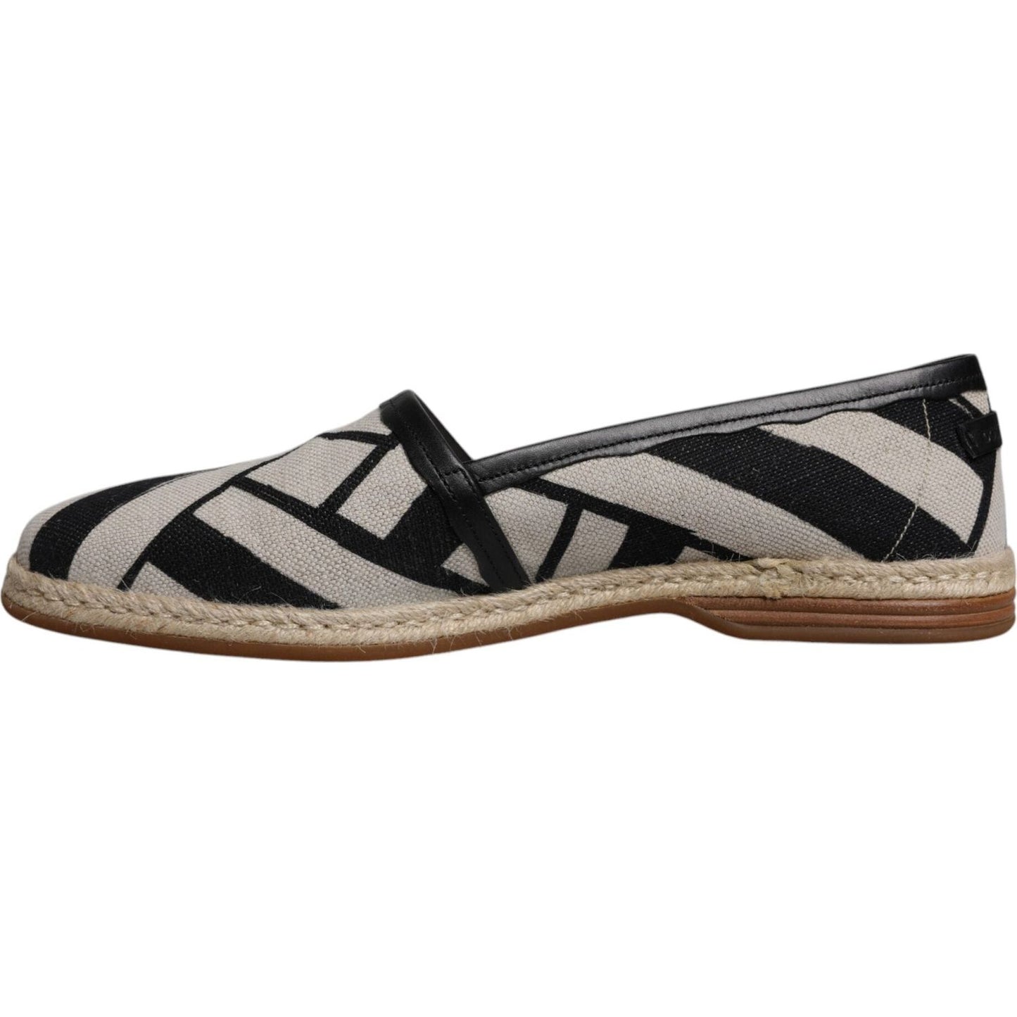 Dolce & Gabbana Black White Stripes Slip On Espadrille Shoes Dolce & Gabbana Dim Gray