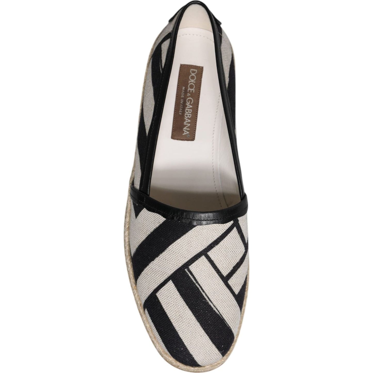 Dolce & Gabbana Black White Stripes Slip On Espadrille Shoes Dolce & Gabbana Gray