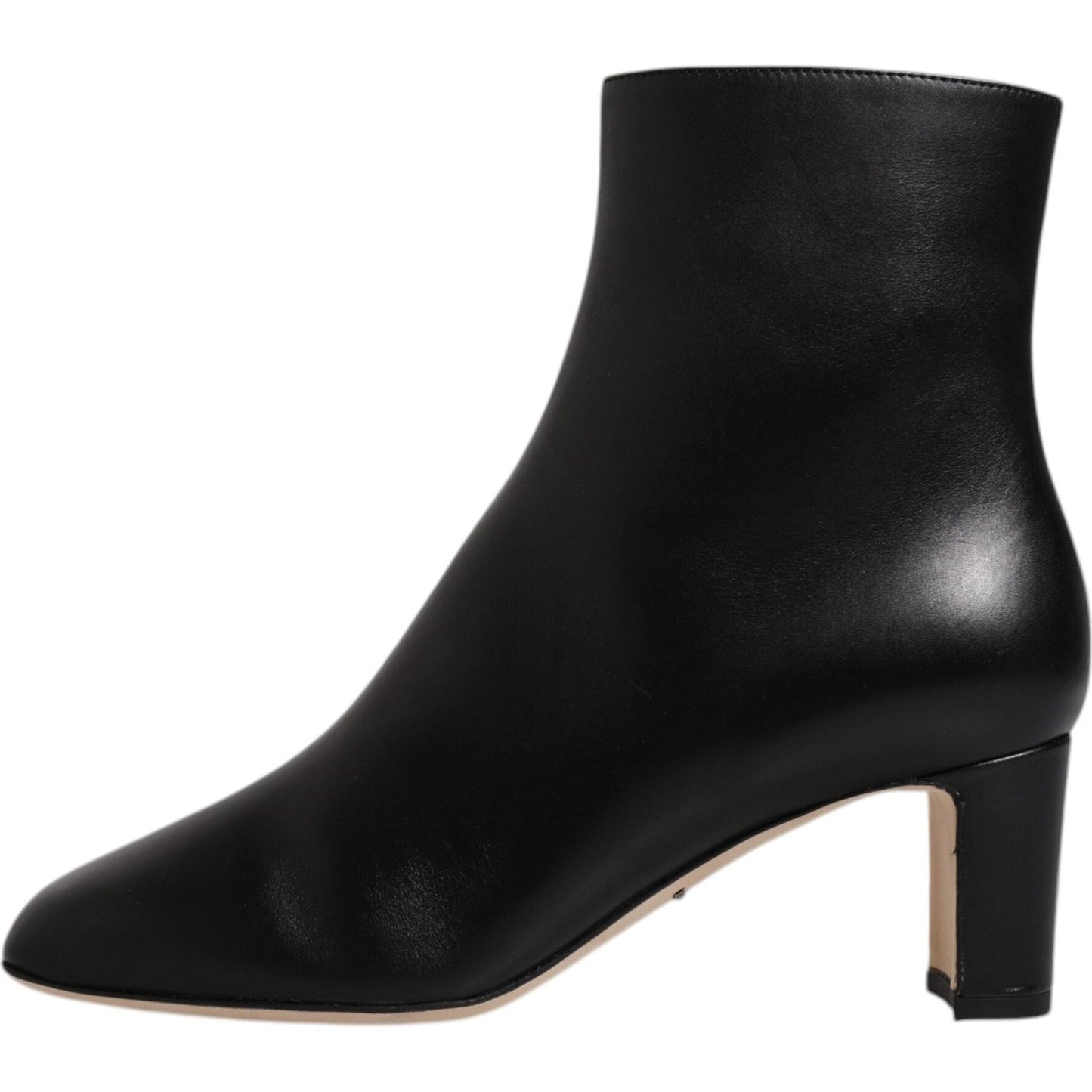 Dolce & Gabbana Black Jackie Leather Mid Calf Boots Shoes Dolce & Gabbana Black