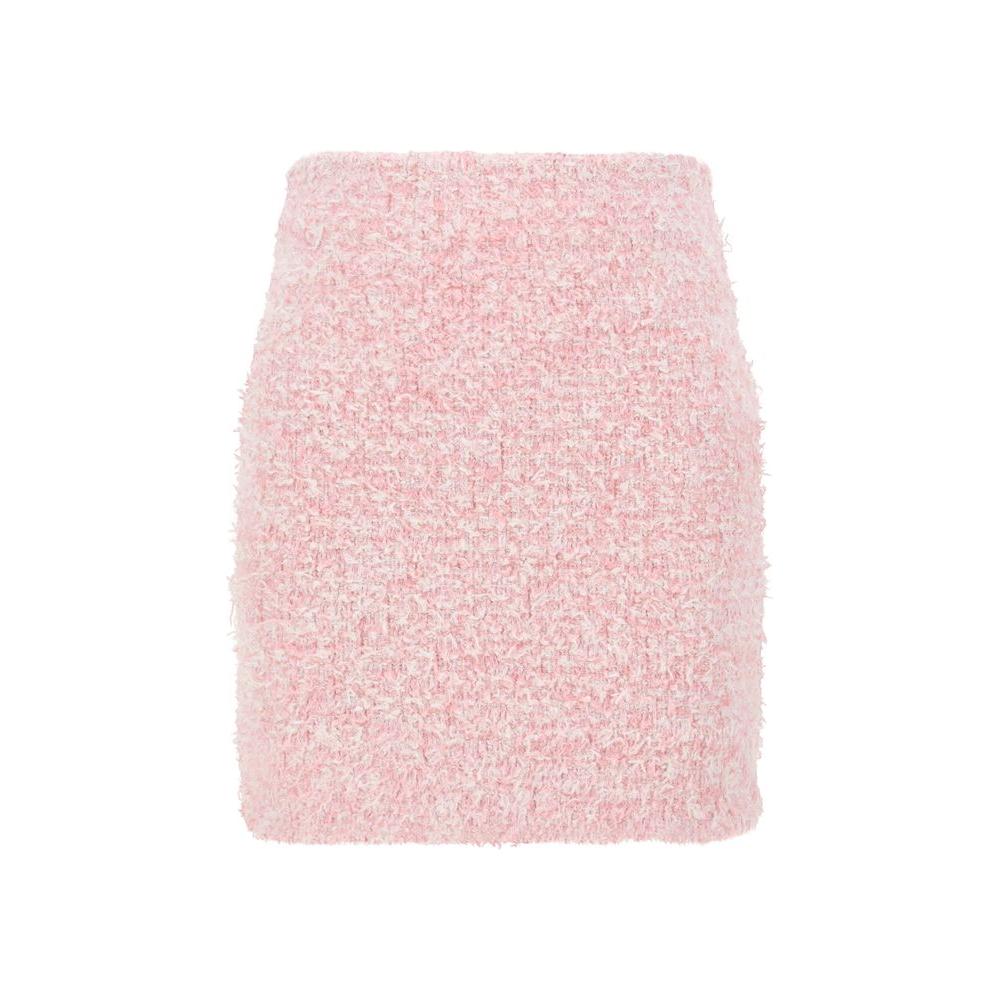 Balenciaga mini skirt with cotton fabric, monochrome pattern, back zipper closure, and interior lining, designed for a regular fit.