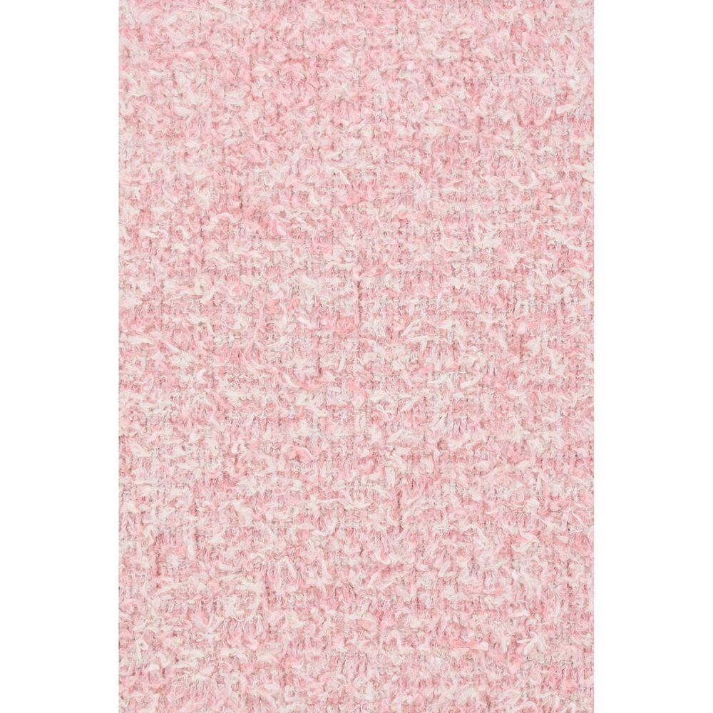 Close-up texture of a pink monochrome fabric with a soft, woven pattern for a Balenciaga Mini Skirt.