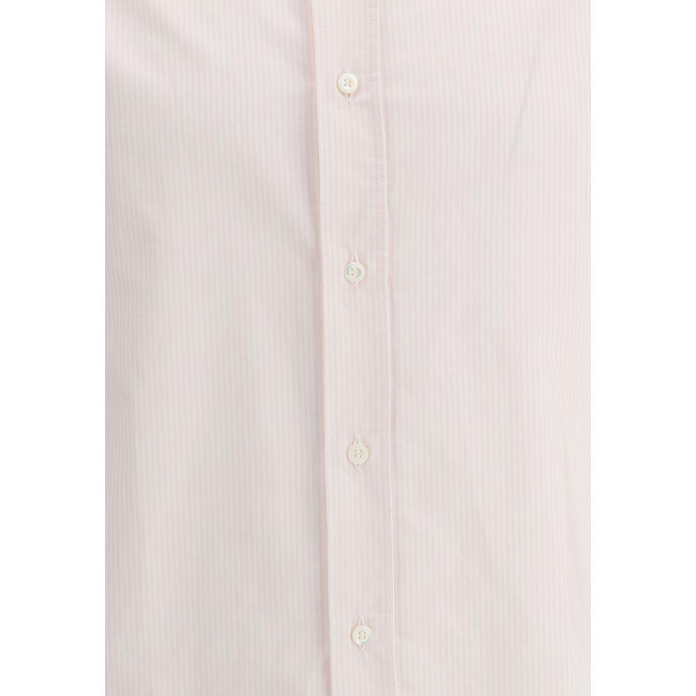 Brunello Cucinelli striped cotton shirt with button closure, classic collar, and adjustable cuffs, featuring a sophisticated two-tone design.