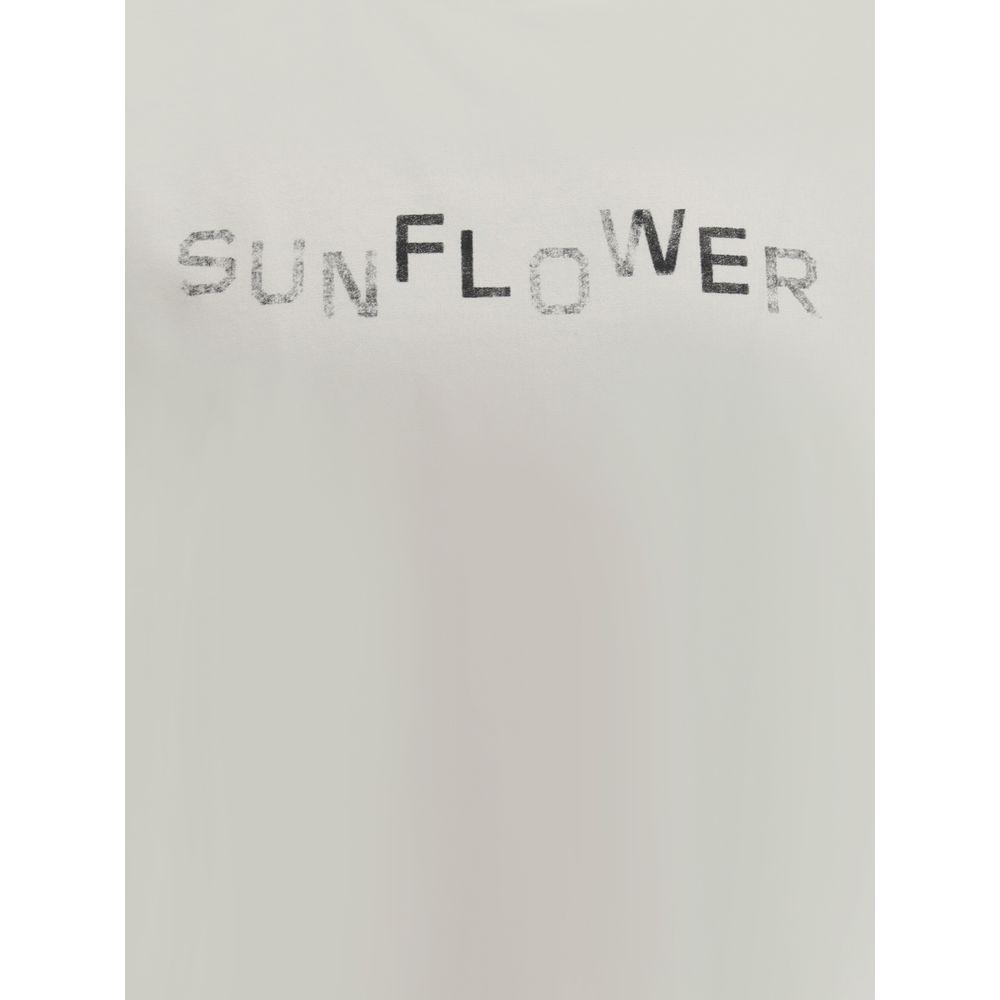 Sunflower Logoed T-Shirt with a ribbed crew neck, featuring a stylish monogram and modern design for a casual yet elegant look.