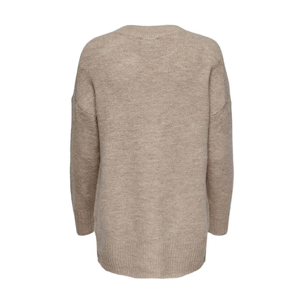 Only Beige Acrylic Sweater Only Rosy Brown